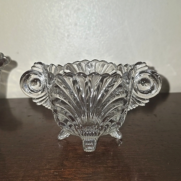 Cambridge Glass Caprice Crystal Creamer and Open Sugar Bowl Mini #40 c.1930s - Picture 3 of 5